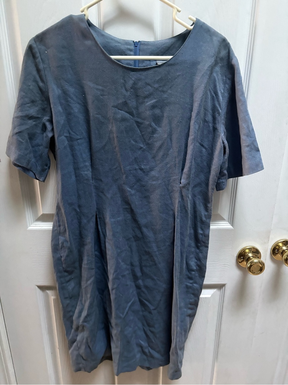 Everyday Short Sleeve Midi Dress in Slate Blue